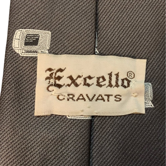 Excello Vintage computer tie. 100% polyester. Gray. Great gift for IT guy. - Picture 2 of 5